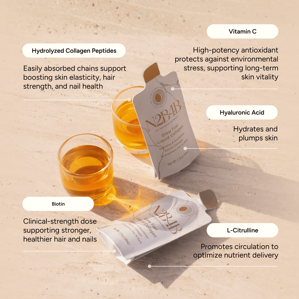 Glow Fuel Liquid Collagen Supplement for Hair, Skin, & Nails with Biotin, Vitamin C, Hyaluronic Acid & L-Citrulline